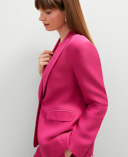 Studio Collection One Button Fitted Long Blazer