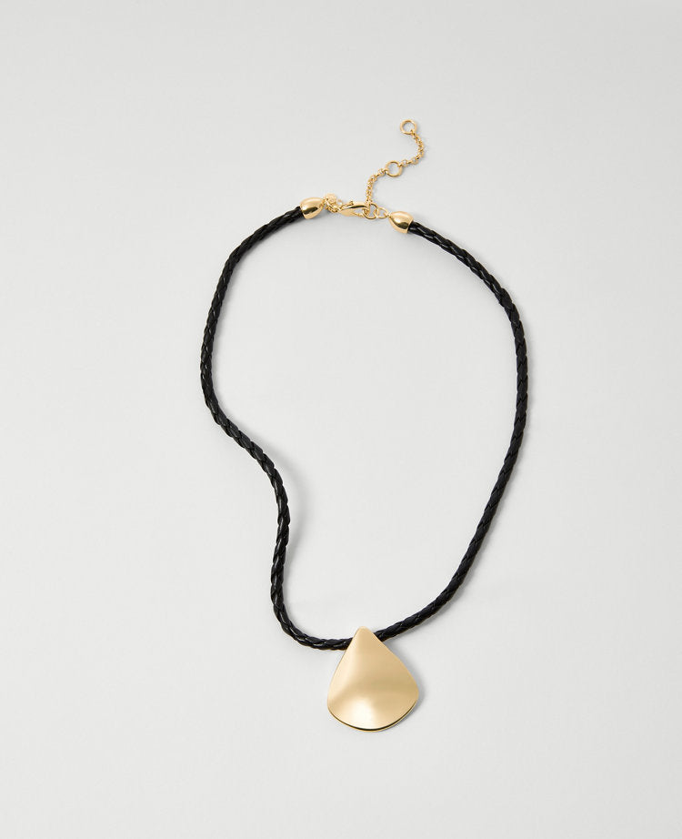 Braided Rope Metal Pendant Necklace