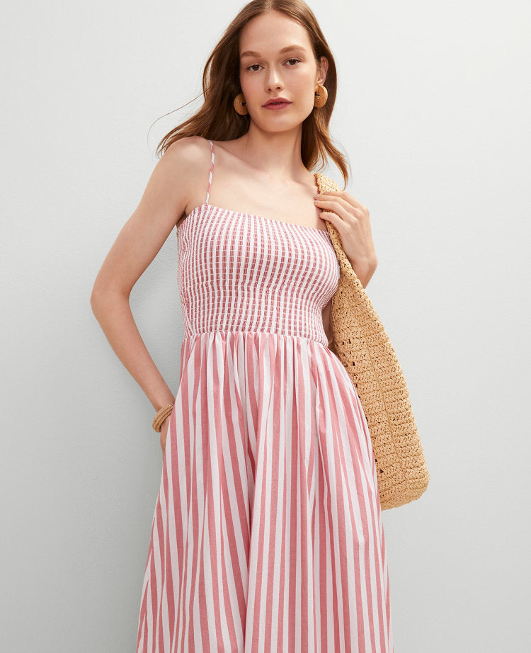 Petite Striped Maxi Flare Dress