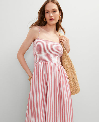 Petite Striped Maxi Flare Dress