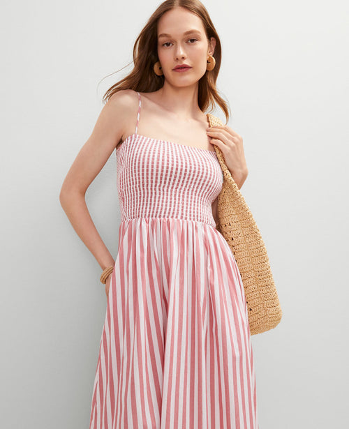 Petite Striped Maxi Flare Dress