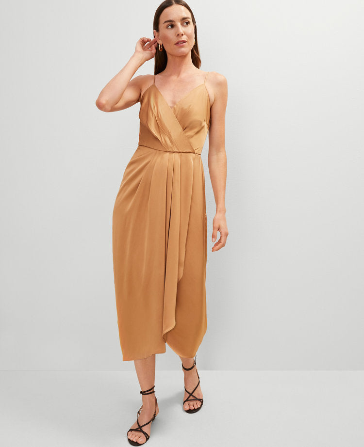 Petite Draped Midi Sheath Dress