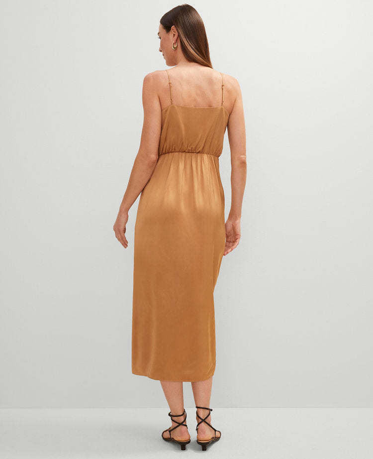 Petite Draped Midi Sheath Dress