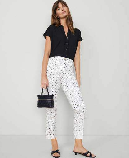 The Petite Cotton Crop Pant in Dot