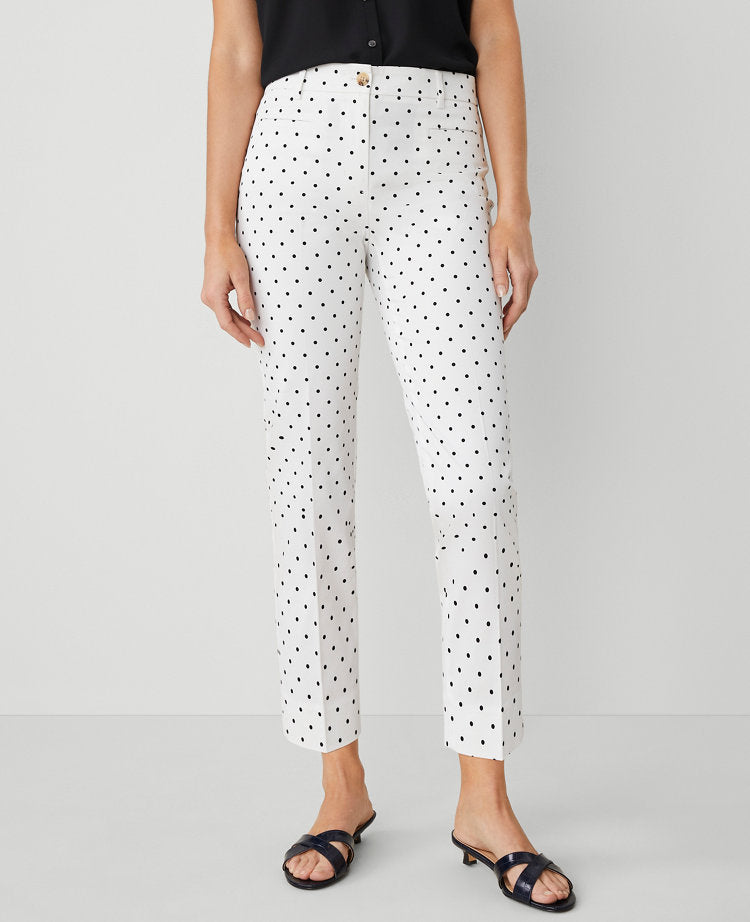 The Petite Cotton Crop Pant in Dot
