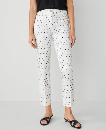 The Petite Cotton Crop Pant in Dot