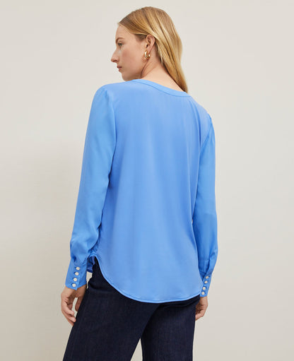 Petite Mixed Media V-Neck Top