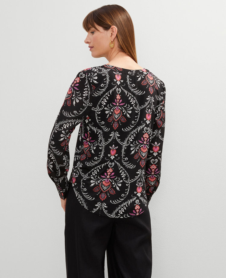 Petite Floral Mixed Media Top