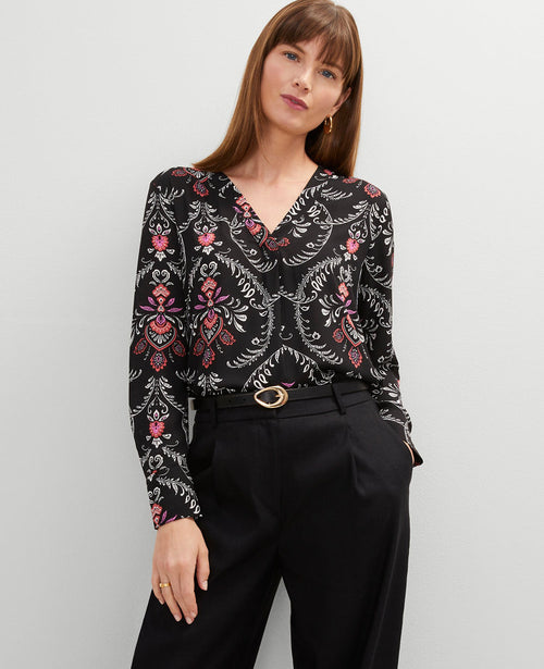 Petite Floral Mixed Media Top