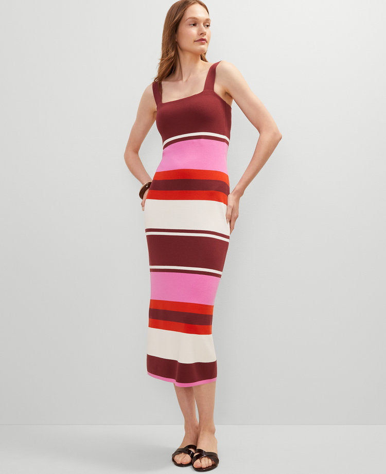 Petite Striped Sweater Dress
