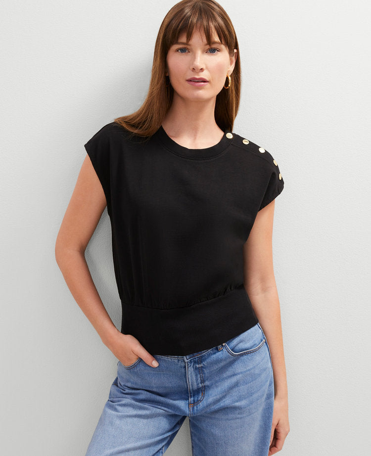 Petite Shoulder Button Top