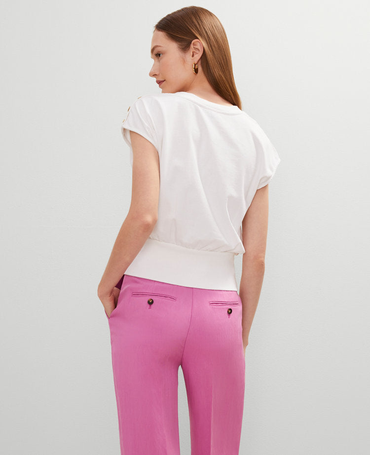 Petite Shoulder Button Top