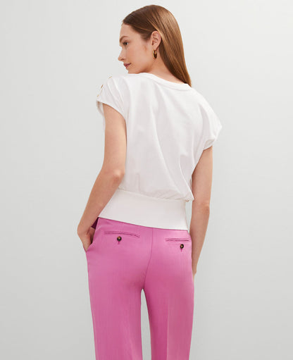Petite Shoulder Button Top