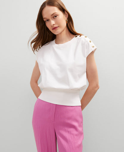 Petite Shoulder Button Top