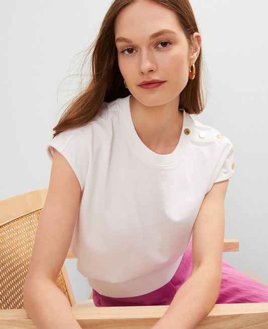 Petite Shoulder Button Top