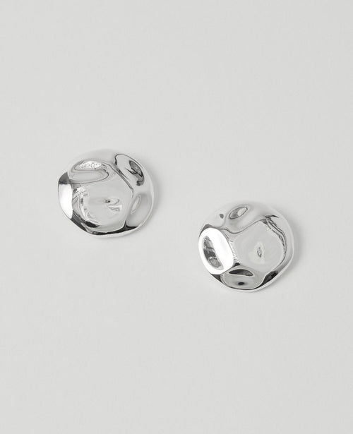 Textured Metal Disc Stud Earrings