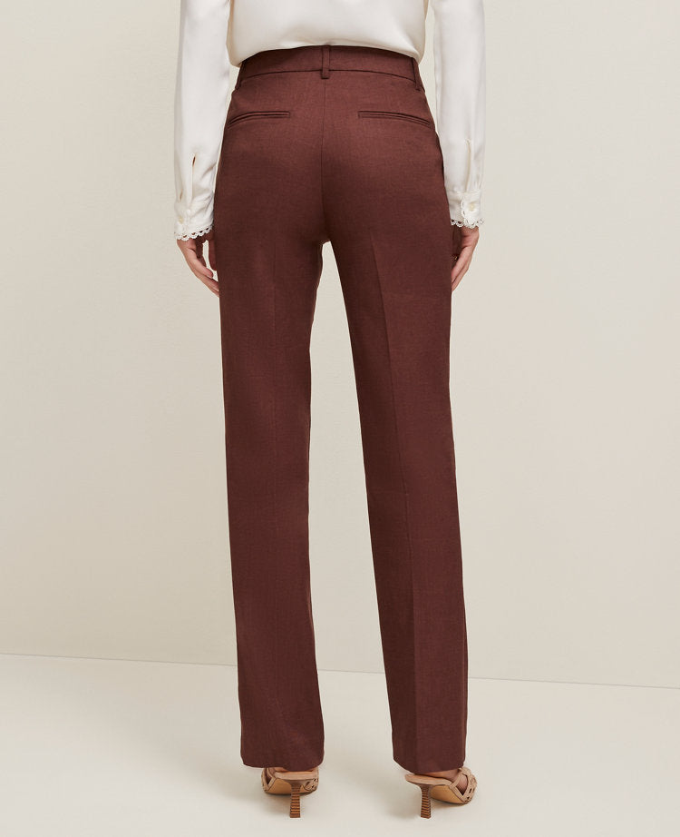 The Petite Sophia Straight Pant in Linen Twill — Curvy Fit