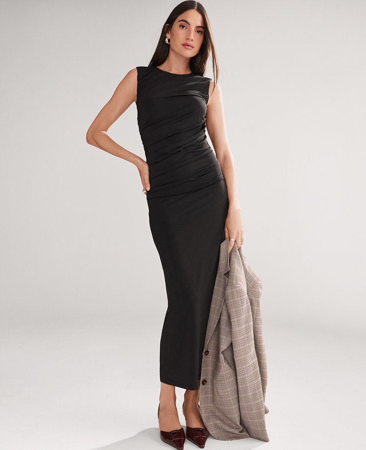 Petite Knit Ruched Sheath Dress