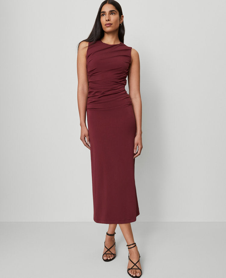 Petite Knit Ruched Sheath Dress