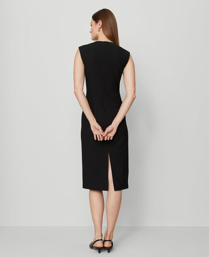 The Petite Seamed V-Neck Sheath Dress in Bi-Stretch