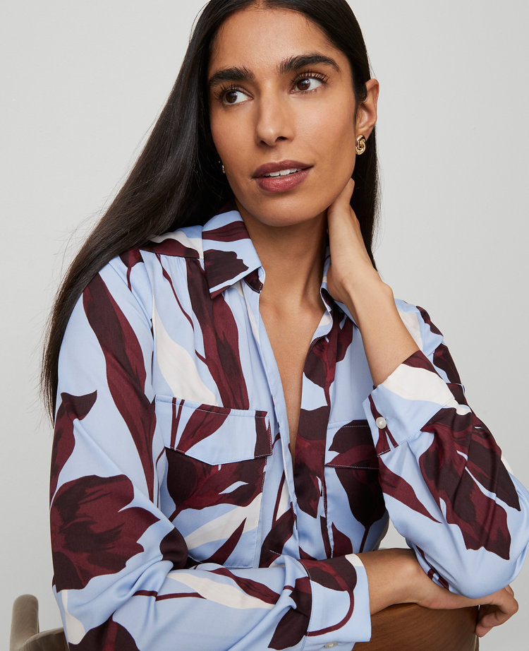 Petite Floral Camp Shirt