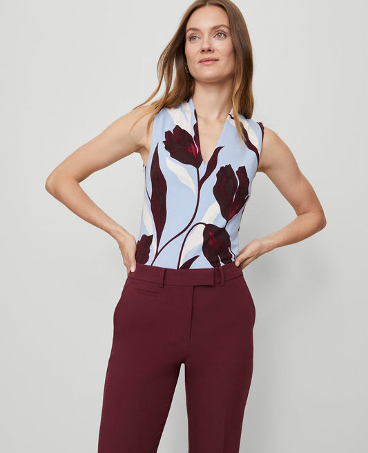 Floral Sleeveless V-Neck Top