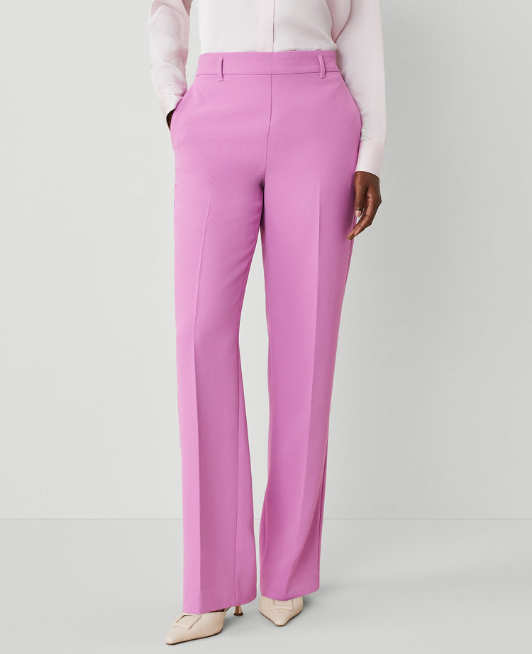 The Side-Zip Straight Pant in Fluid Crepe