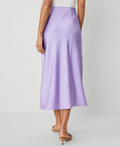 Satin Bias Midi Slip Skirt