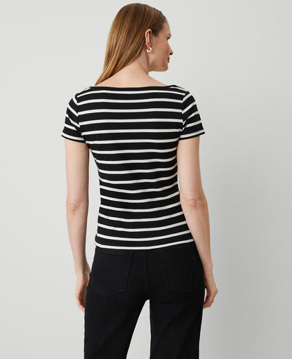 Striped Square Neck Tee