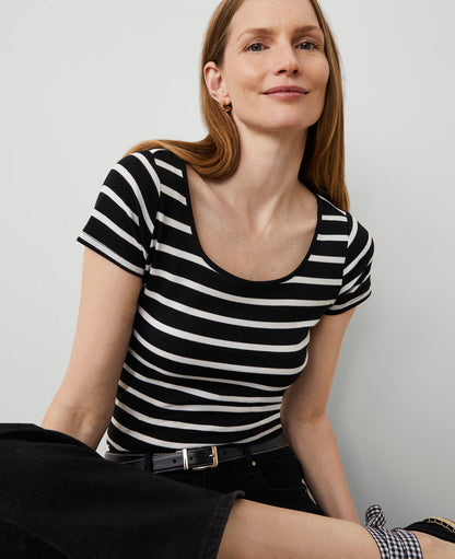 Striped Square Neck Tee