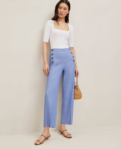 The Sailor Grace Straight Pant in Linen Blend