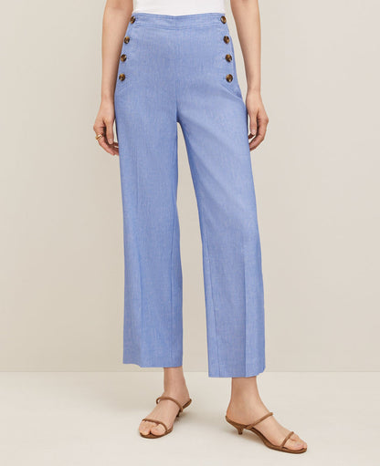The Sailor Grace Straight Pant in Linen Blend