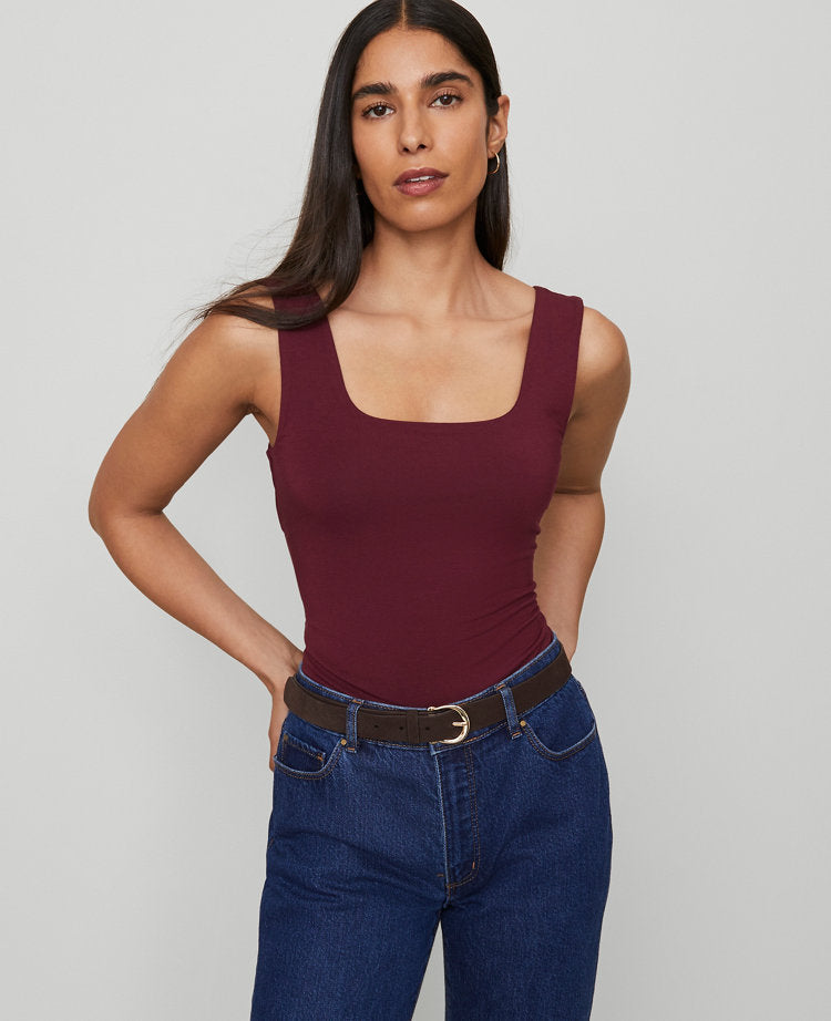 Petite Square Neck Tank Top