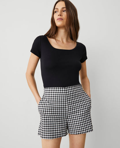 The Petite Side-Zip Short in Gingham