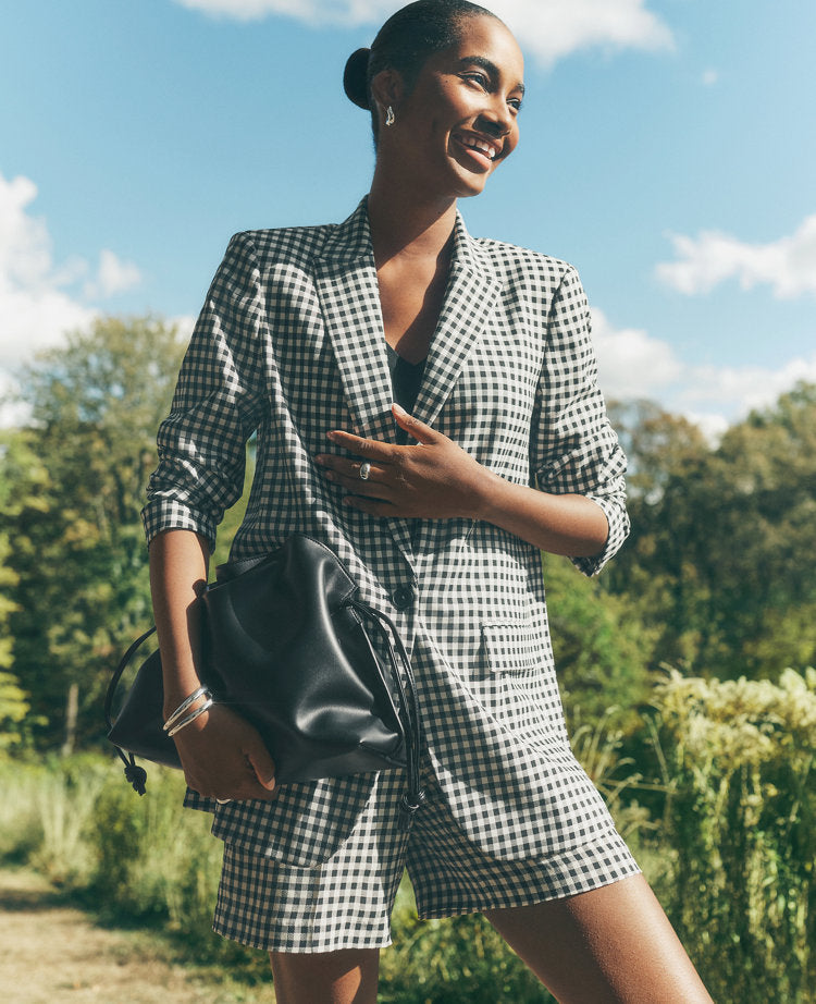 The Petite Side-Zip Short in Gingham
