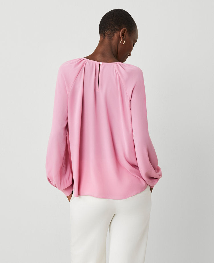 Shirred Raglan Blouse