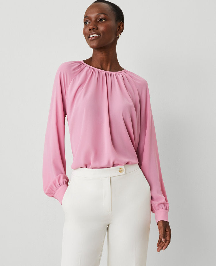 Shirred Raglan Blouse