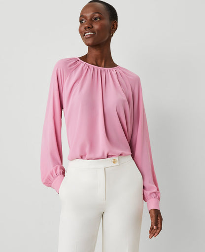 Shirred Raglan Blouse