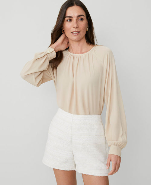 Shirred Raglan Blouse