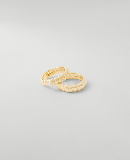 Pearlized Twist Ring Set
