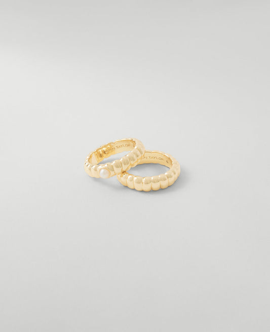 Pearlized Twist Ring Set