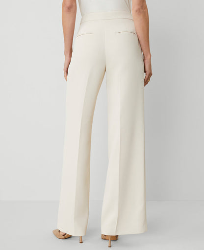 The Petite Side-Zip Wide-Leg Pant in Fluid Crepe
