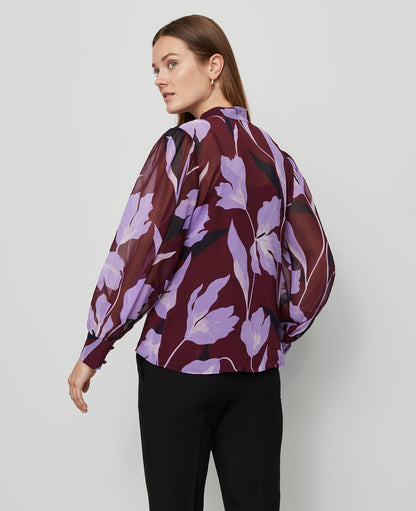 Floral V-Neck Popover