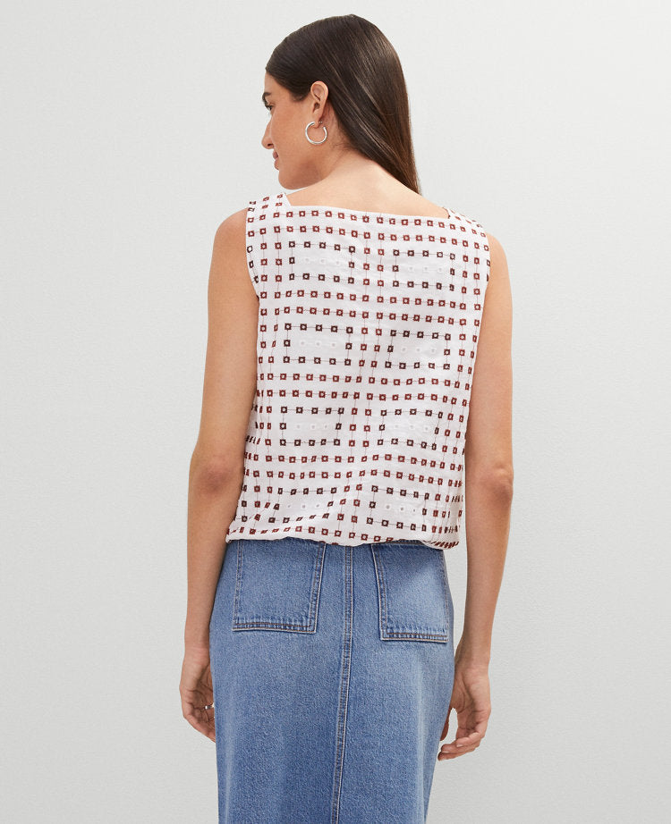Weekend Collection Eyelet Bubble Hem Top