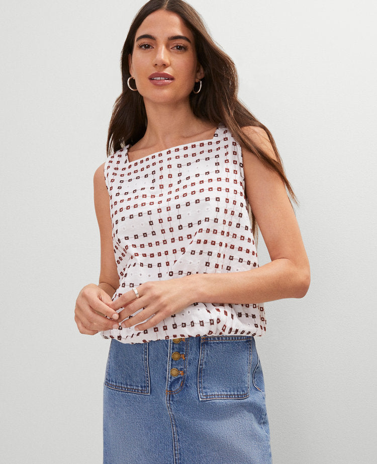 Weekend Collection Eyelet Bubble Hem Top