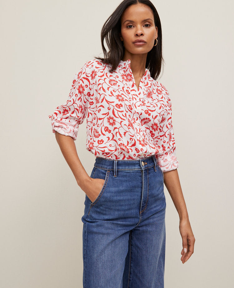 Floral Relaxed Linen Perfect Shirt