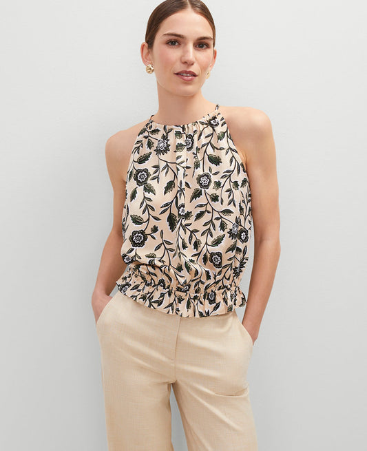 Floral Shirred Tank Top