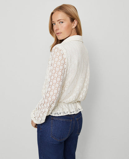 Weekend Collection Lace Tie Waist Popover