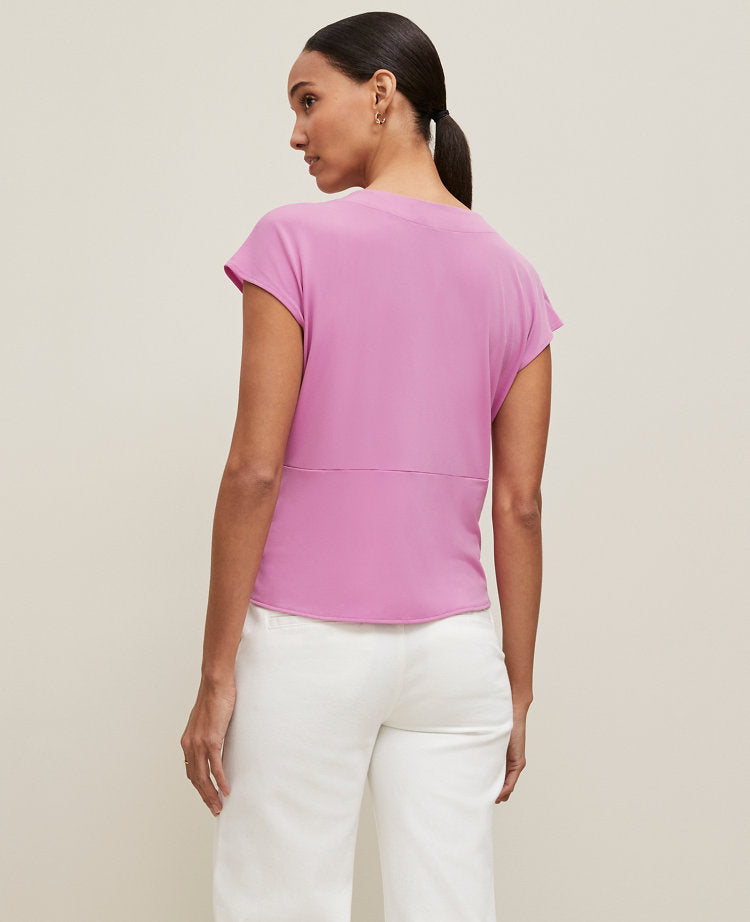 Petite Knotted V-Neck Top