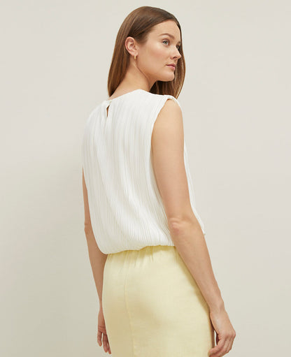 Petite Pleated Bubble Hem Top